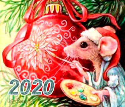 Рисунок новый год 2020 красками